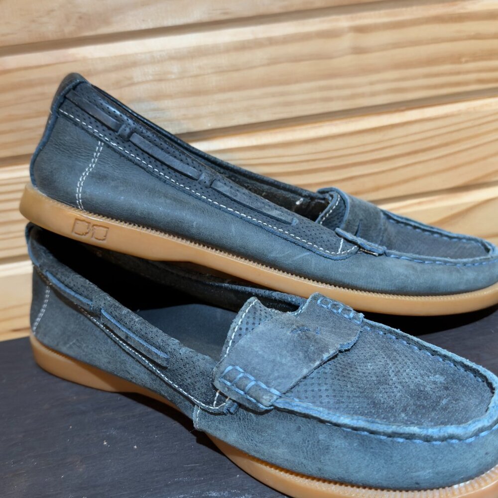 Blue suede Bed Stu loafers